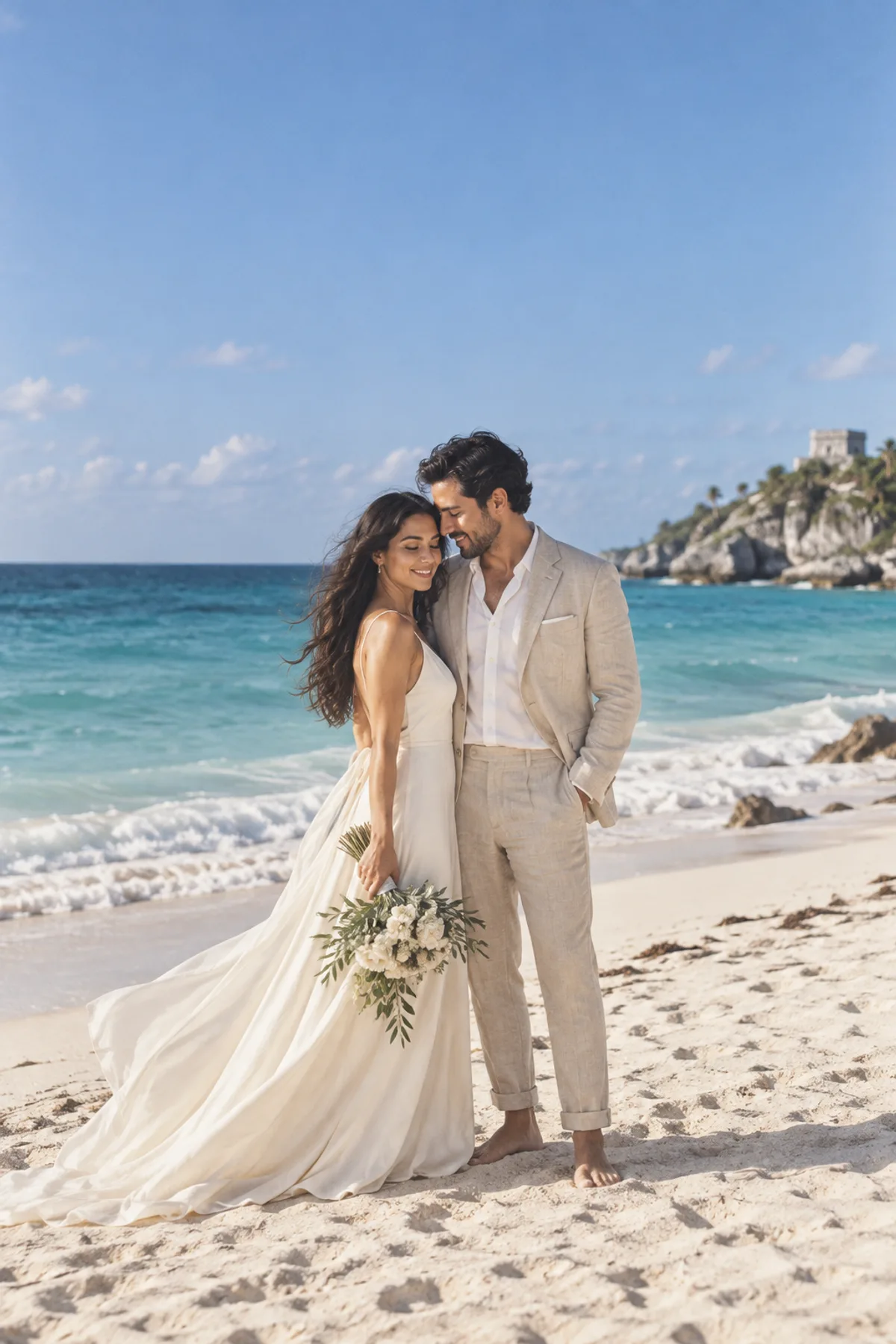 Pareja ficticia junto al mar, imagen creada para la muestra Cielo.